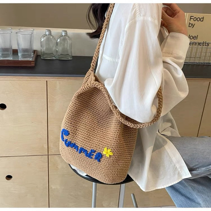 Handcrafted cotton bag with cheerful summer motif Kalsten