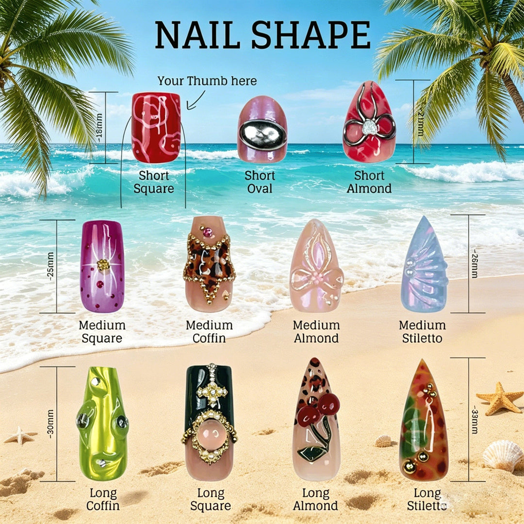 Artistic Floral Press-On Nail Set Kalsten