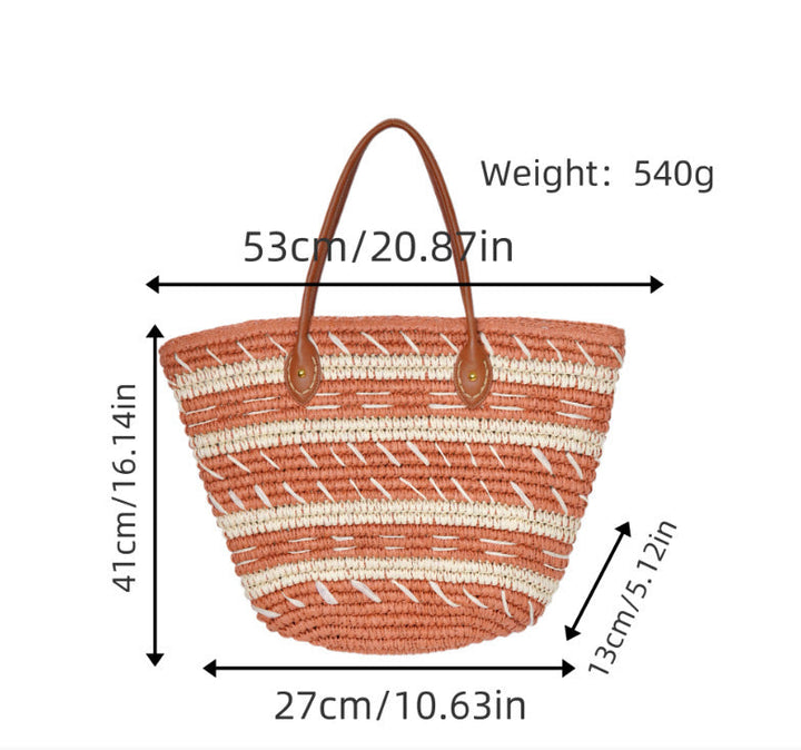 Bast-Beach bag with Elegant Structured Design Kalsten