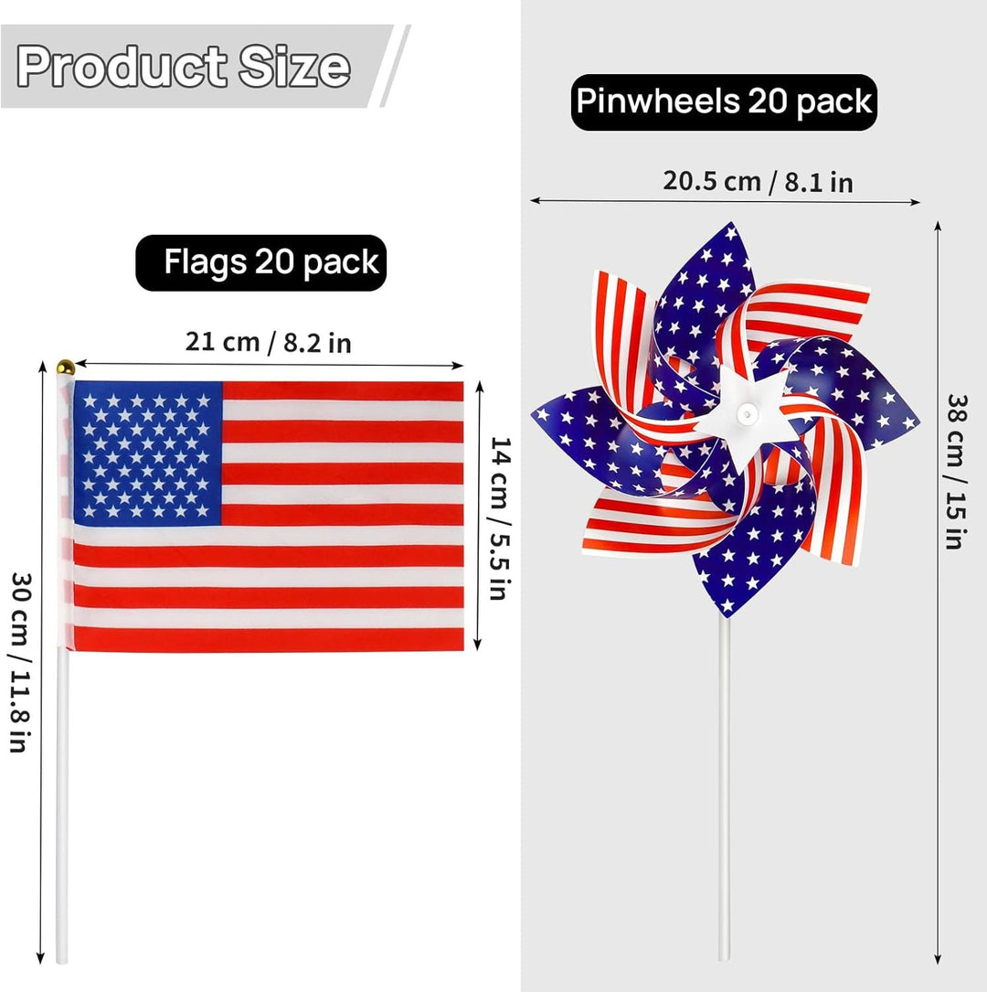 Unisex nan portable USA table flag with plastic pole and decorative tip Kalsten