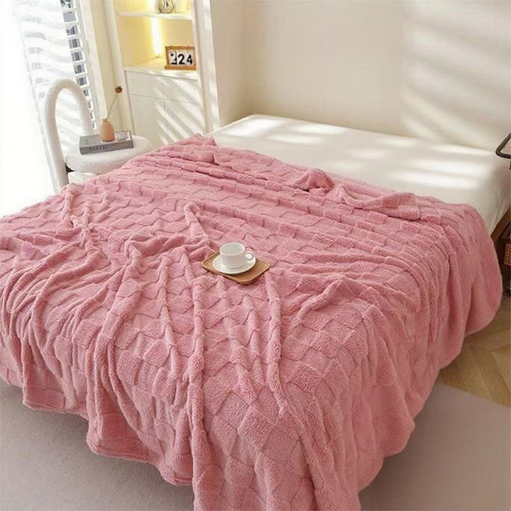 Women Plush Bedspread with Textured Design Kalsten