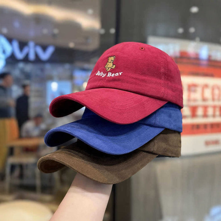 Women's Cute Embroidered Bear Cap Kalsten