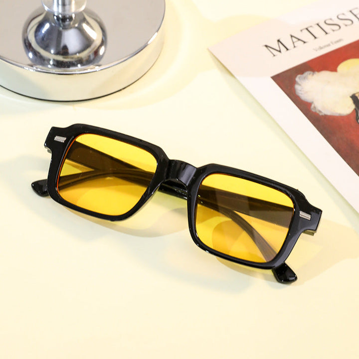 Women's modern rectangular sunglasses with colored lenses Kalsten