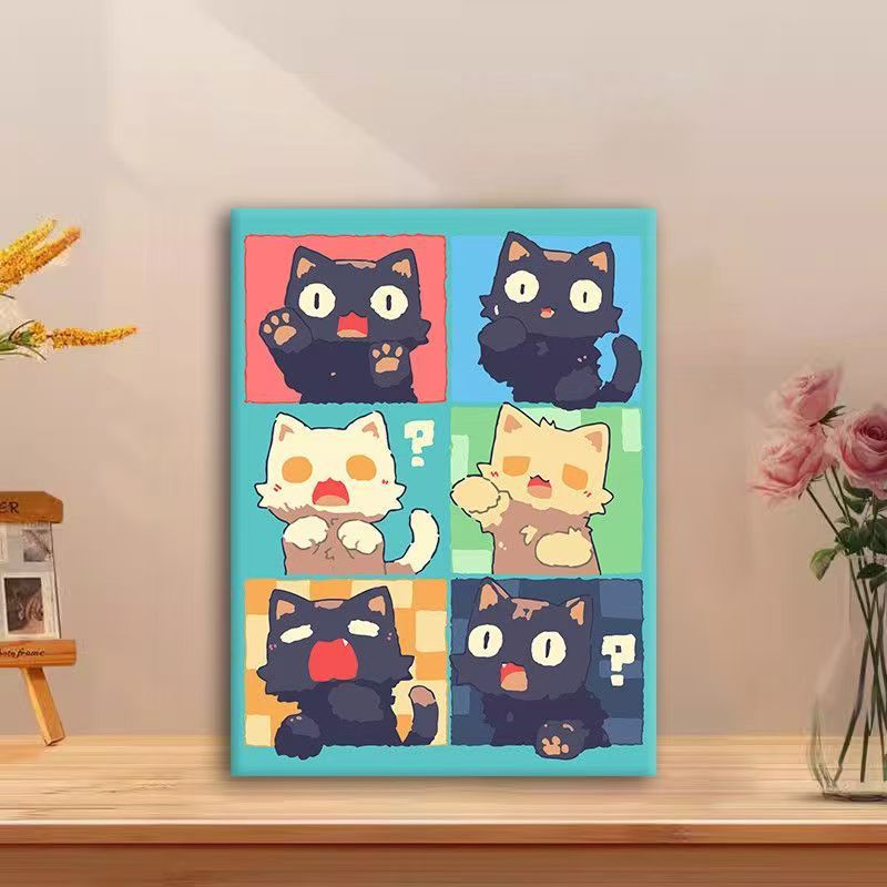 Playful Cat Comic Canvas Art Kalsten