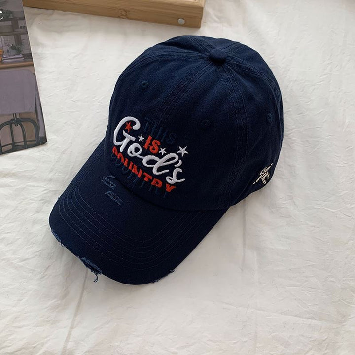 Men's Distressed Embroidered Baseball Cap Kalsten