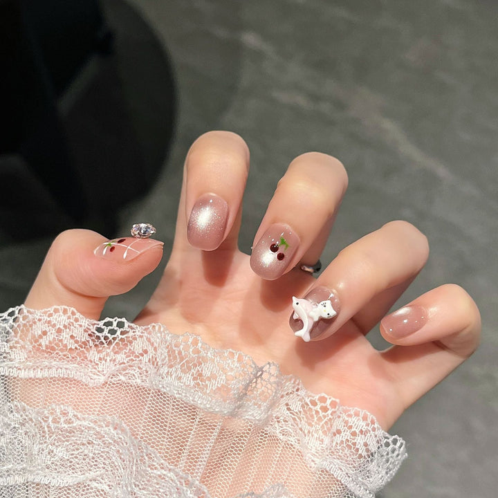 Elegant Nail Art Extensions with Pearl Accents Kalsten