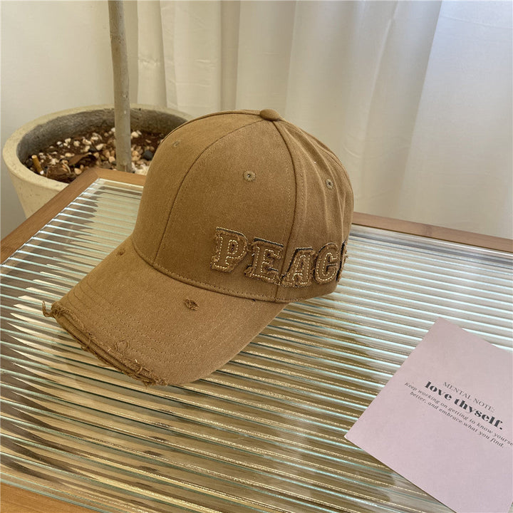 Women's Distressed Graphic Peace Baseball Cap Kalsten