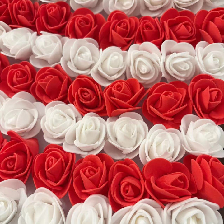 Unisex hanging decoration in flag shape made of foam roses with star applications Kalsten