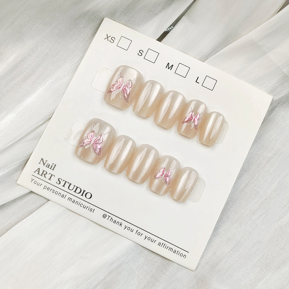 Glamorous Artificial Nails with Shimmering Design Kalsten