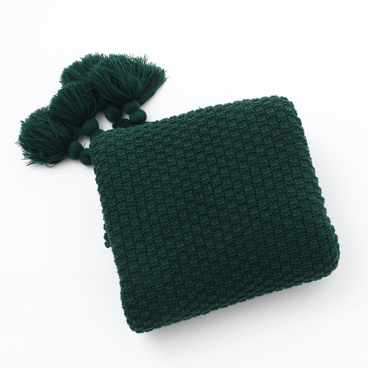 Women’s knitted blanket with decorative tassels Kalsten