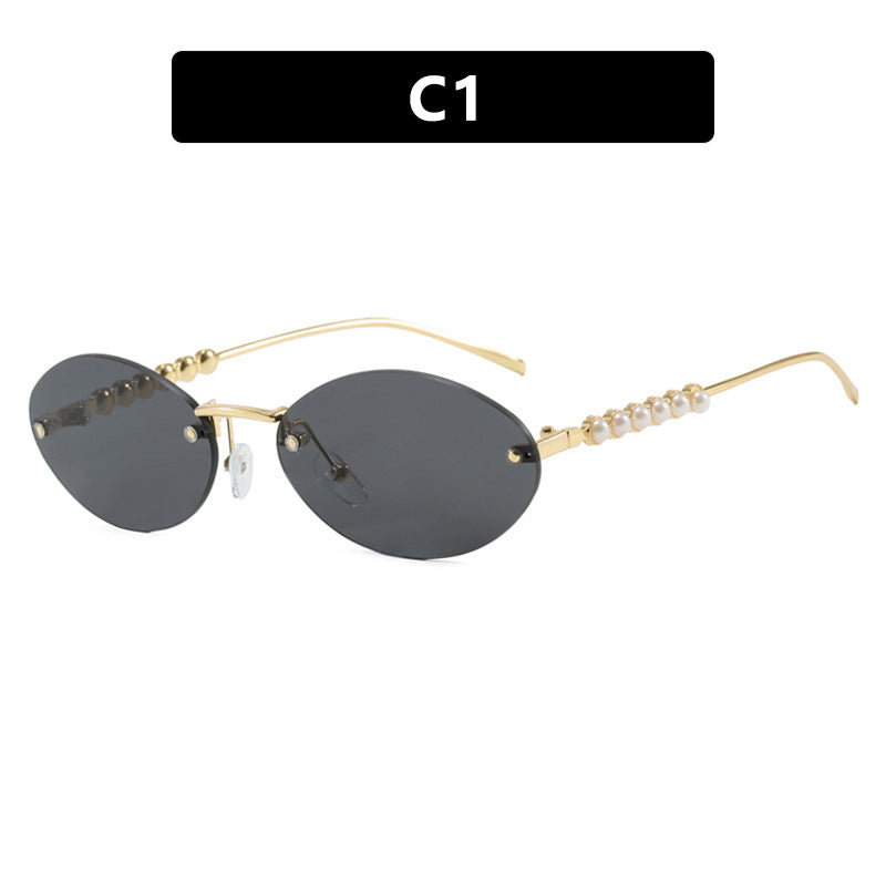 Women's stylish oval sunglasses with elegant embellishments Kalsten