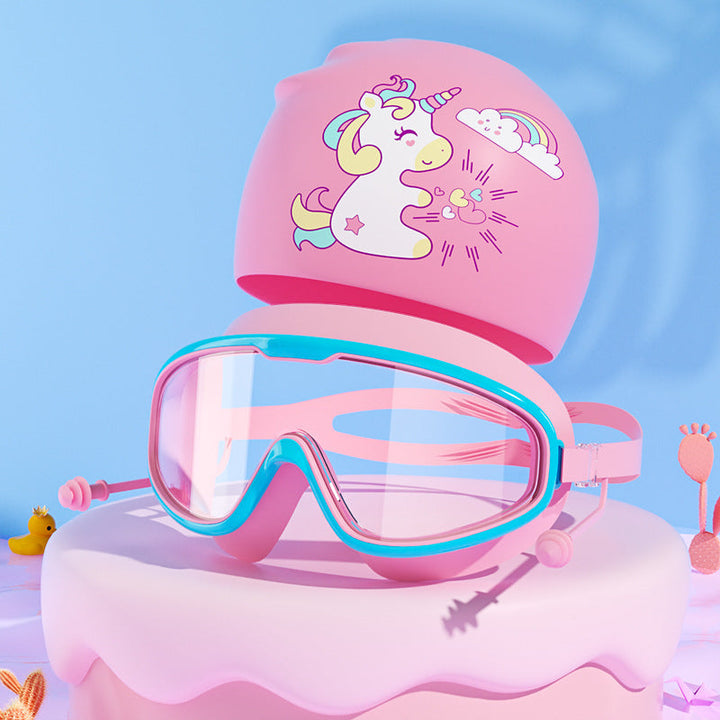 Kids Unicorn-Themed Swim Mask and Cap Set Kalsten