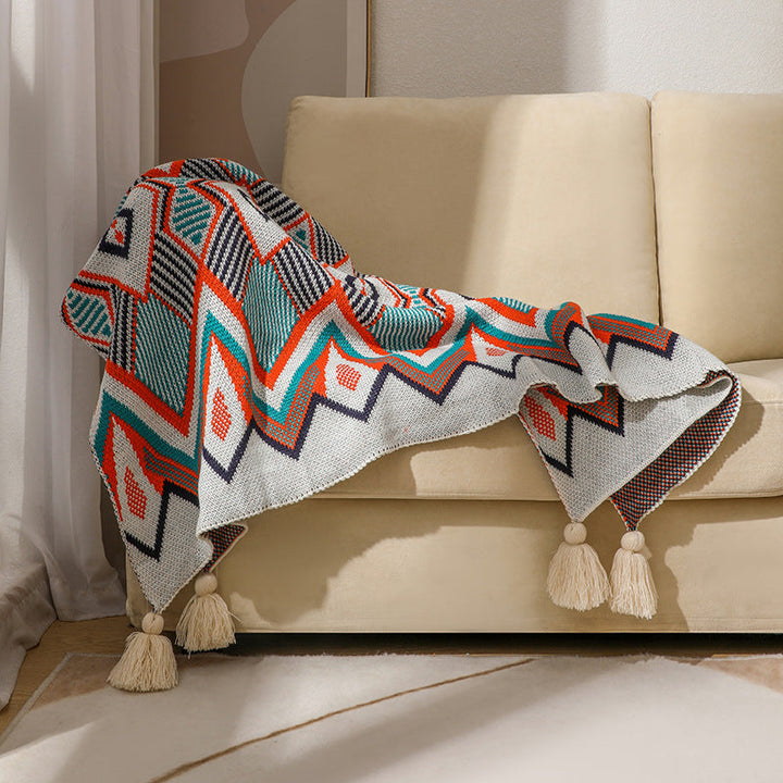 Women's Patterned Snuggle Blanket with Tassels Kalsten