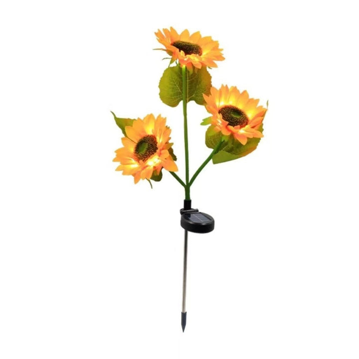 Solar-Powered Decorative Sunflower Garden Stake With Multi-Bloom LED Waterproof Panel Kalsten