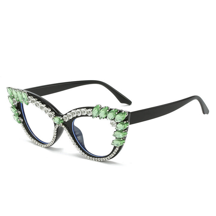 Women's Glamorous Cat-Eye Sunglasses with Crystal Decoration Kalsten