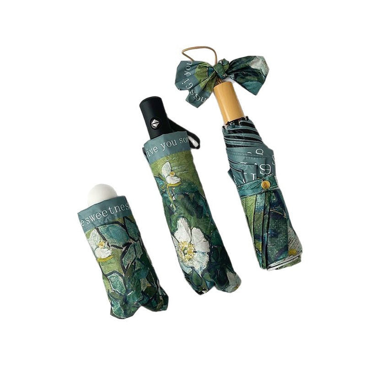 Women's Folding Umbrella with Floral Accents Kalsten