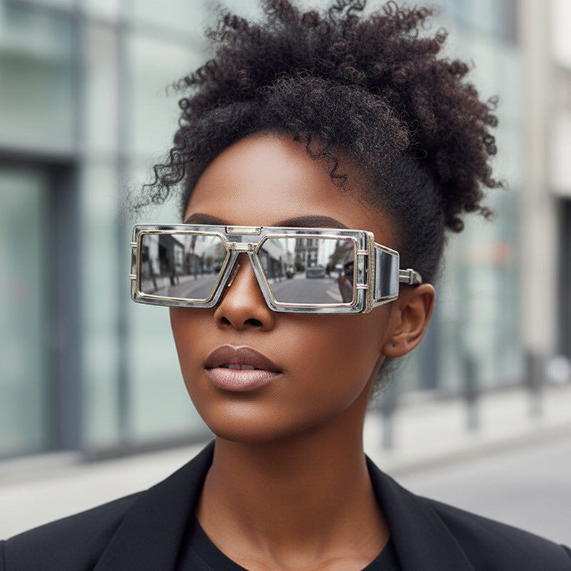 Women Geometric Oversized Sunglasses with Luxurious Frame Kalsten