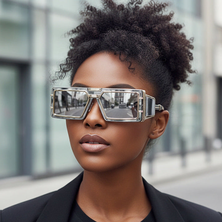 Women Geometric Oversized Sunglasses with Luxurious Frame Kalsten
