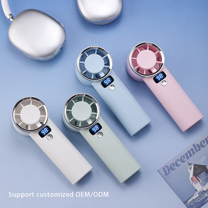 Unisex handheld fan with digital display and five speed levels Kalsten