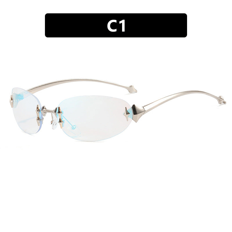 Ladies fashionable sunglasses in futuristic design with mirrored frame Kalsten