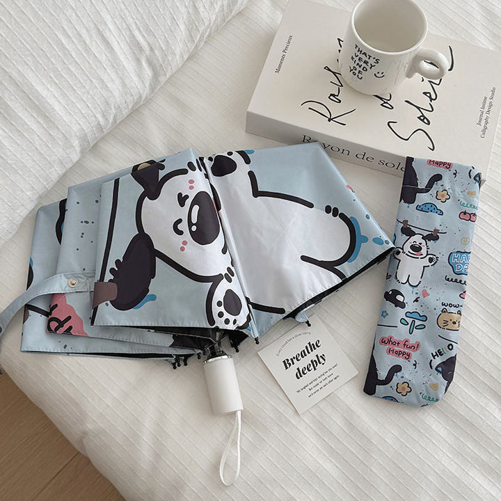 Women Folding Umbrella with Cute Animal Designs and Practical Carrying Case Kalsten