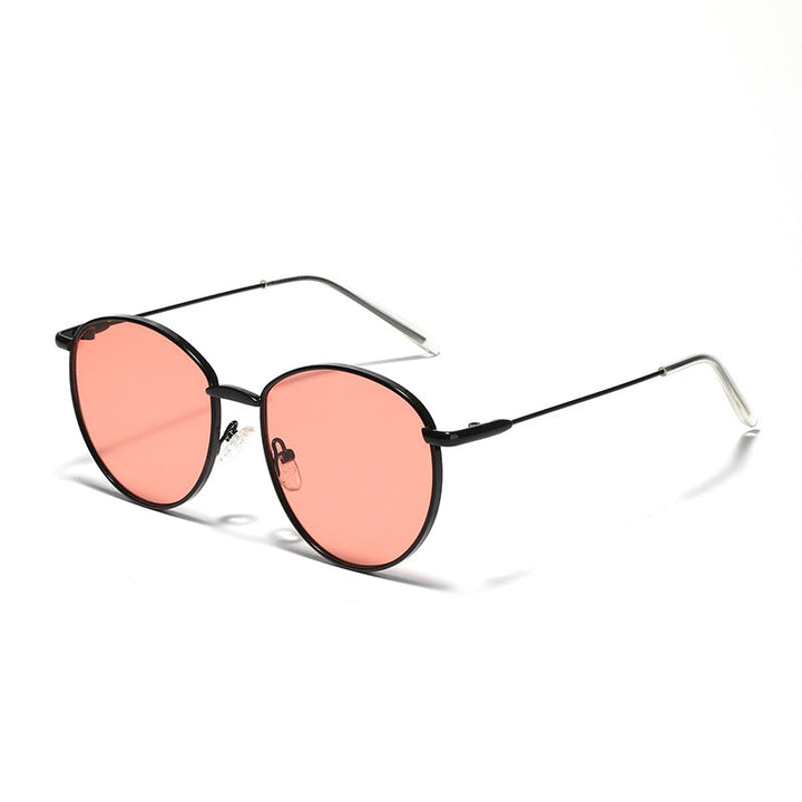 Women's round sunglasses with slim metal frame and polarized lenses Kalsten