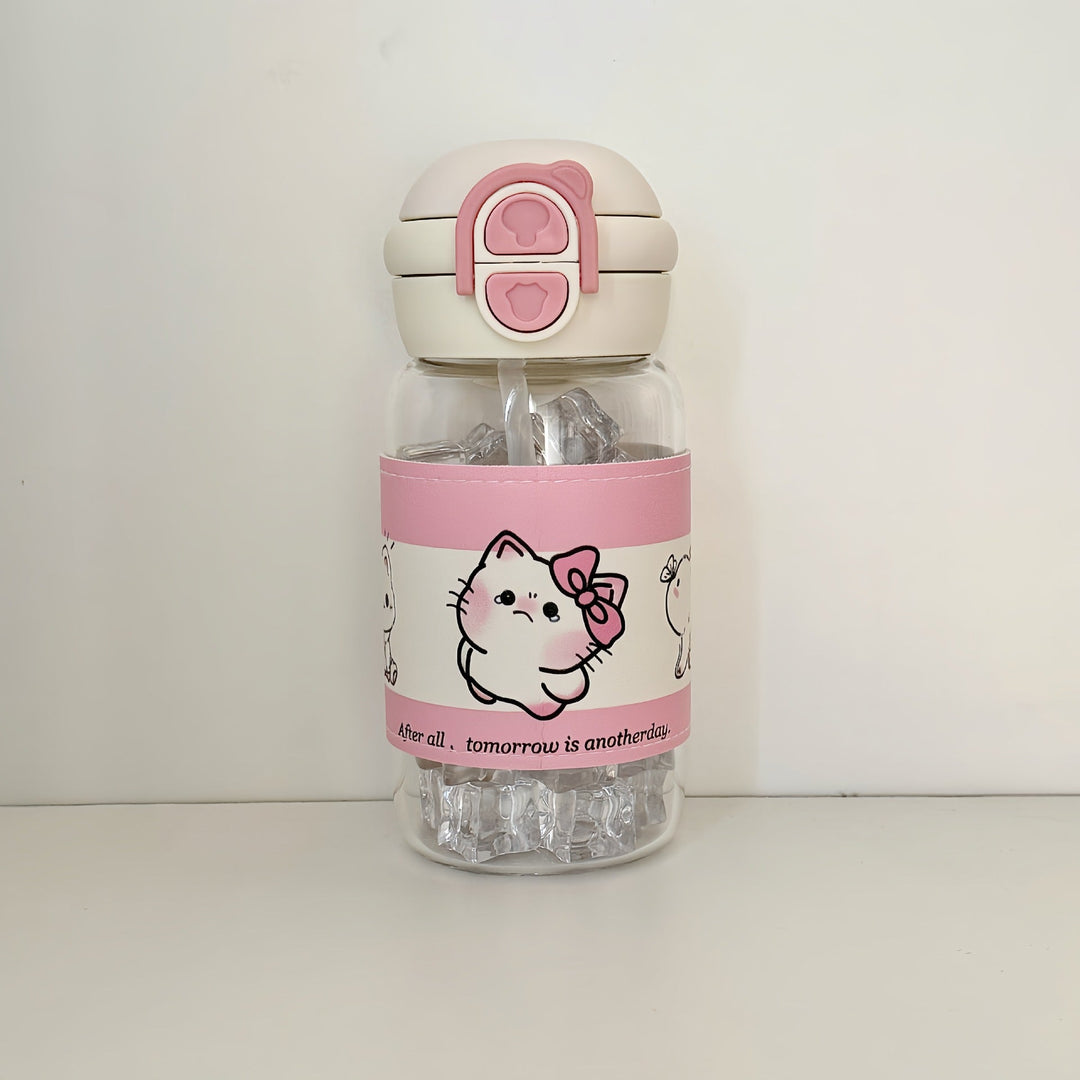 Women's water bottle with creative design and integrated straw Kalsten