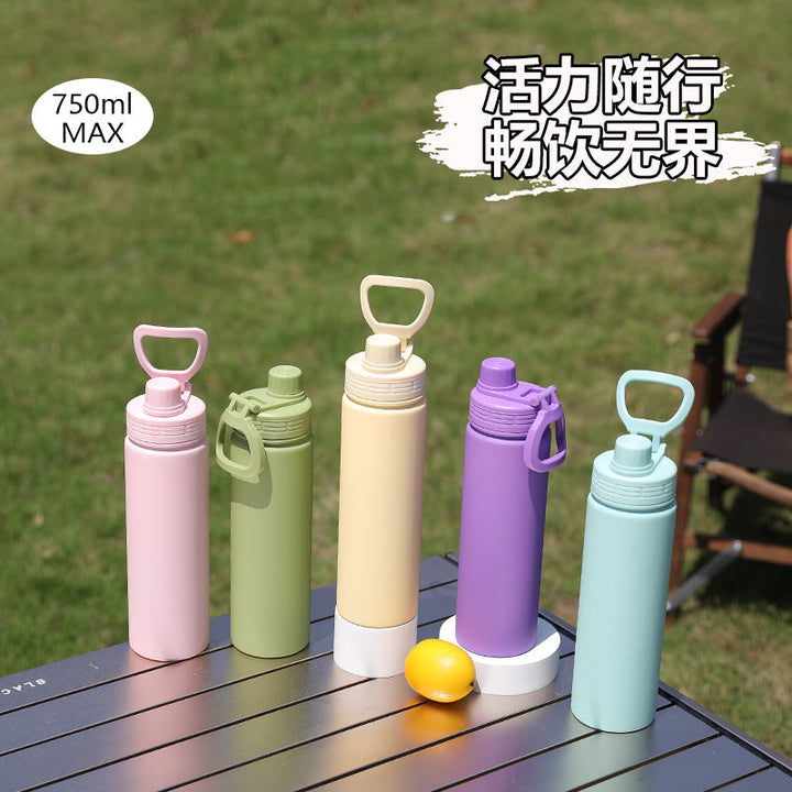 Ladies reusable and insulated drinking bottle with practical carrying handle Kalsten