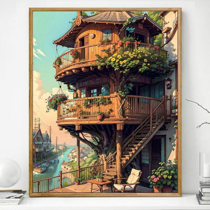 Cozy Balcony Art Print Kalsten
