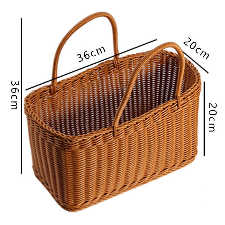 Women’s braided basket with practical handles Kalsten
