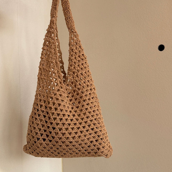 Hand-knotted net tote bag with comfortable double handles Kalsten