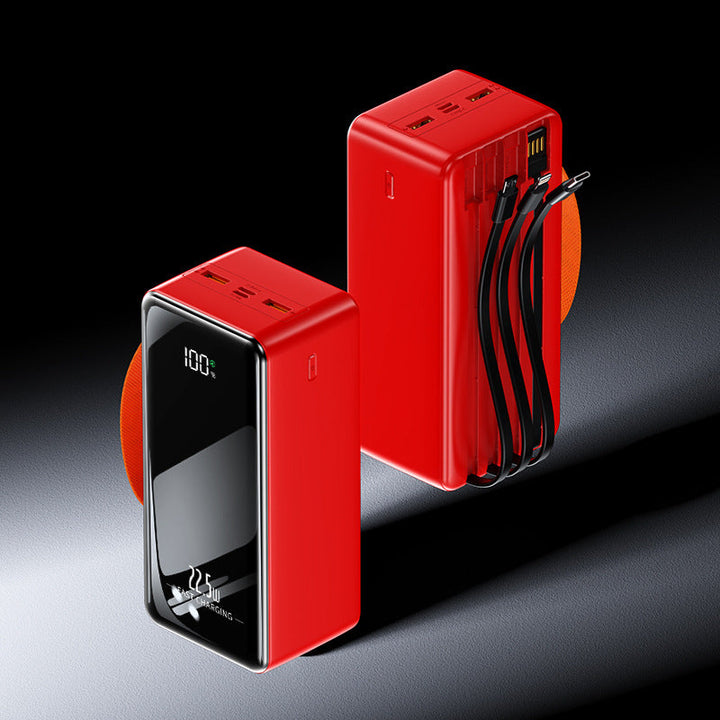 Portable power bank with integrated charging cables and digital display Kalsten