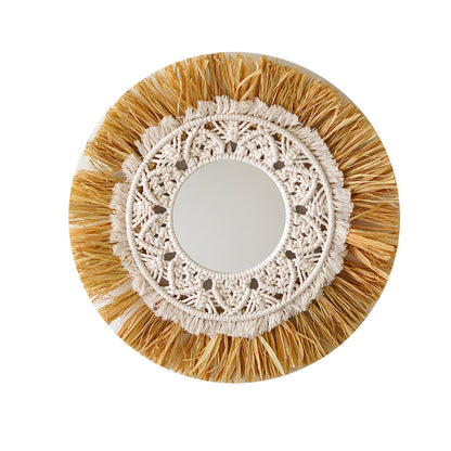 Decorative Macrame Round Wall Mirror Acalora