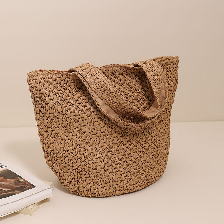 Stylish basket bag made of natural fiber with generous storage space Kalsten