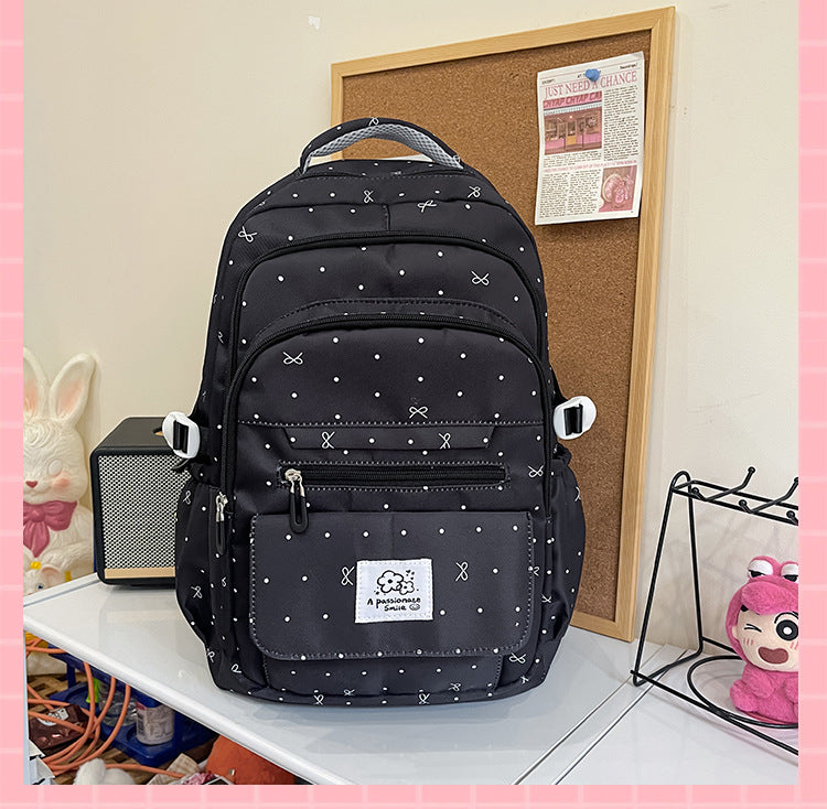 Charming Polka Dot Pattern School Backpack