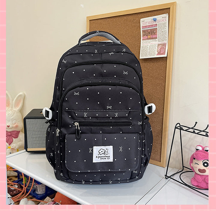Charming Polka Dot Pattern School Backpack