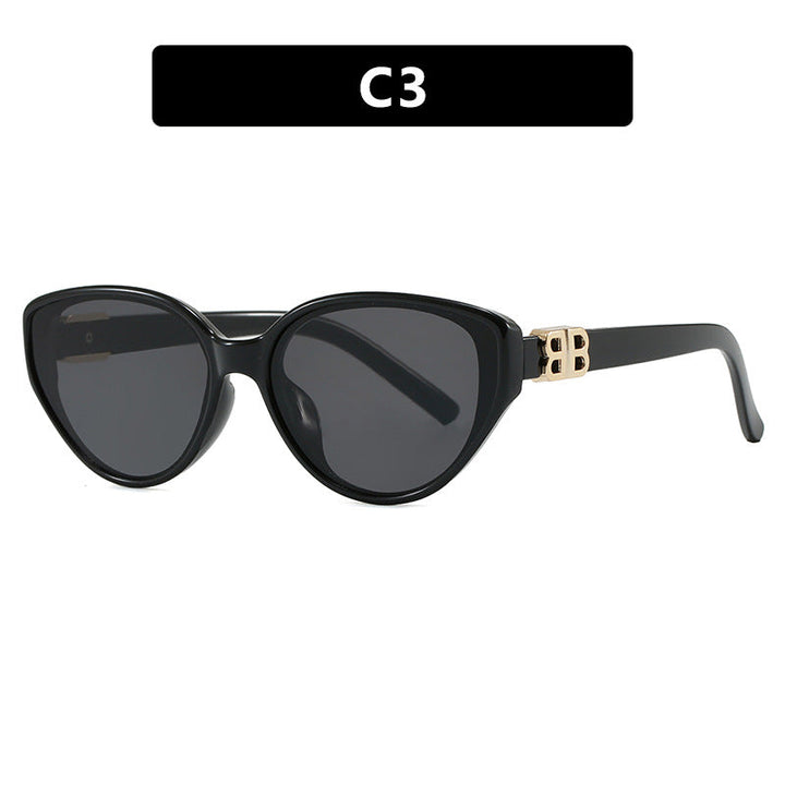 Women's fashionable cat-eye sunglasses with elegant metal frame and UV protection Kalsten