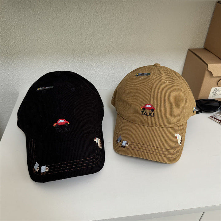 Men's Corduroy Taxi Embroidered Baseball Cap Kalsten