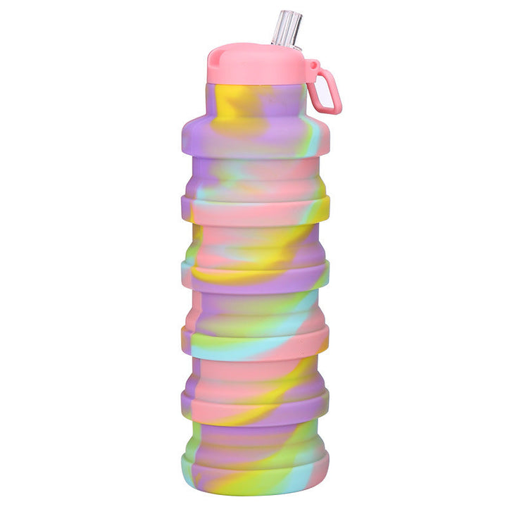 Women flexible silicone drinking bottle with integrated folding function Kalsten