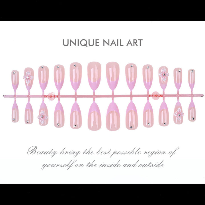 Elegant Floral-Accent Press-On Nail Set Kalsten