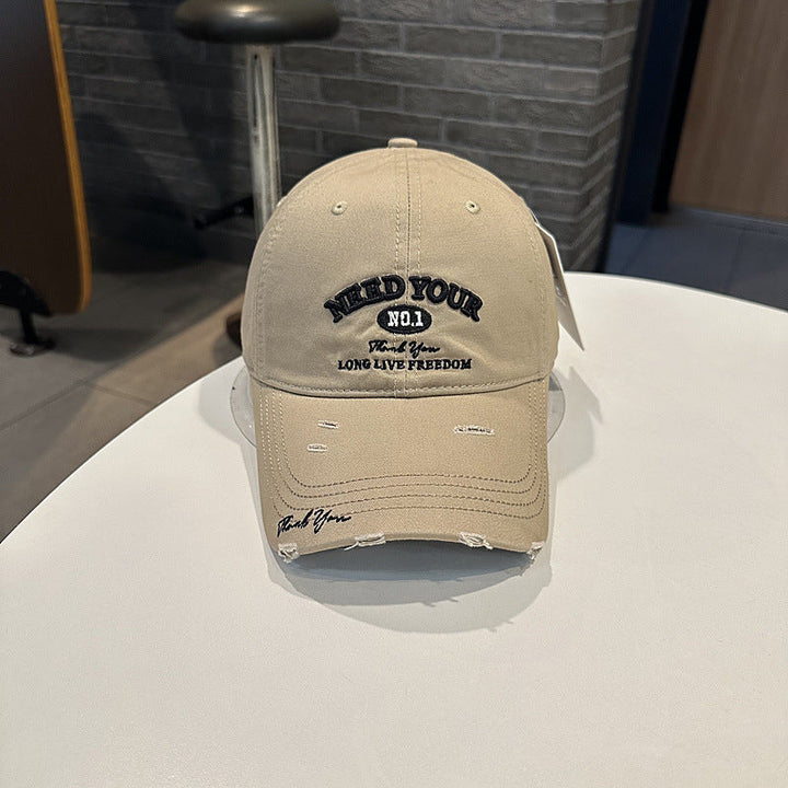 Men's Distressed Cotton Embroidered Baseball Cap Kalsten