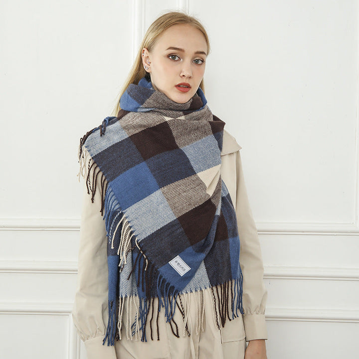 Women large, checkered scarf Kalsten