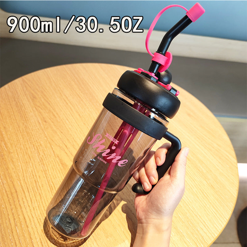 Women's practical drinking bottle with integrated straw Kalsten