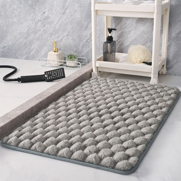 Plush Bubble-Textured Bath Mat