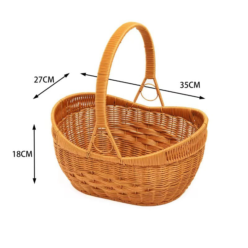 Ladies braided shopping basket with heart detail Kalsten