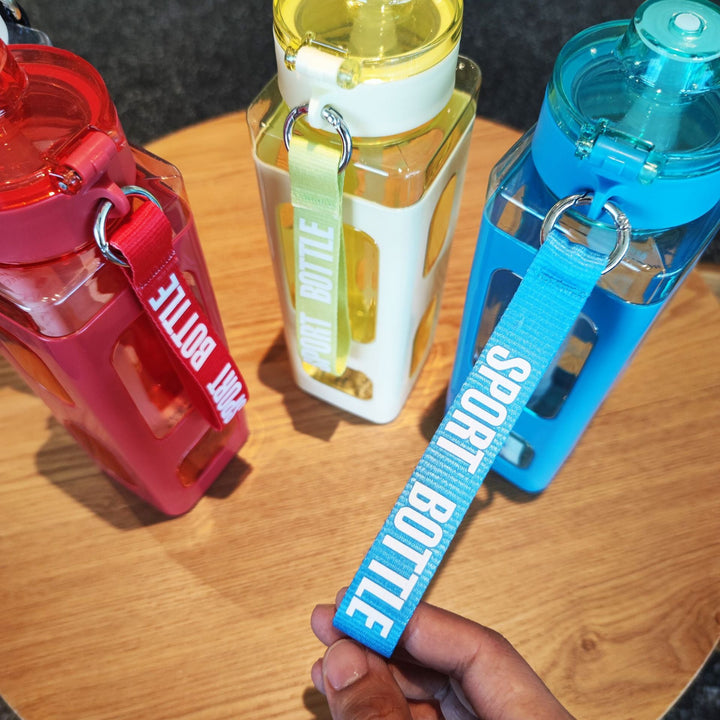 Women's water bottle with integrated time markers and straw Kalsten