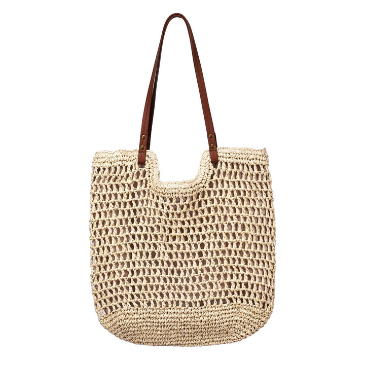 Handwoven cotton bag with leather handles Kalsten
