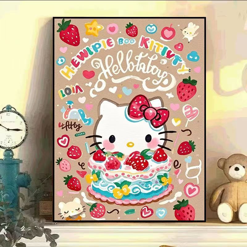 Whimsical Cat-Themed Canvas Art Print Kalsten
