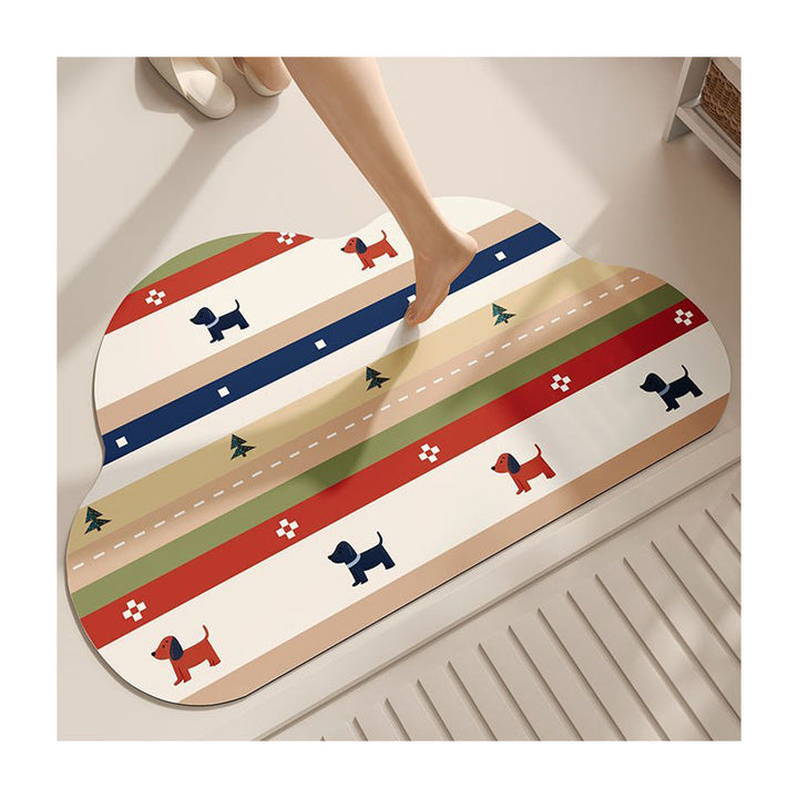 Playful Dog-Themed Decorative Bath Mat Kalsten
