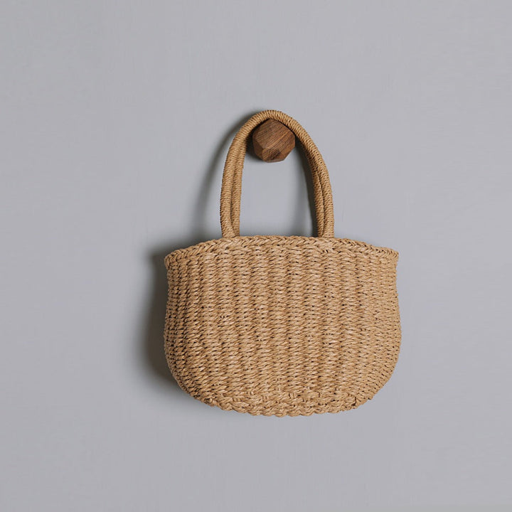 Handwoven basket bag with curved handles Kalsten